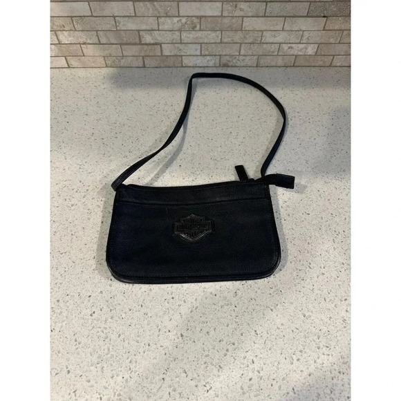 Vintage Black Harley Davidson small shoulder purse! - Picture 1 of 3